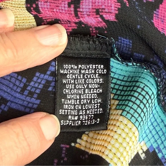 Nicole by Nicole Miller Black Purple Abstract Sleeveless Blouse L - Picture 8 of 9